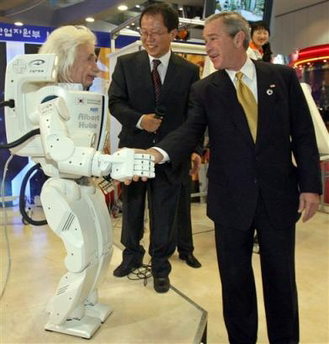 President Bush meets Albert Hubo